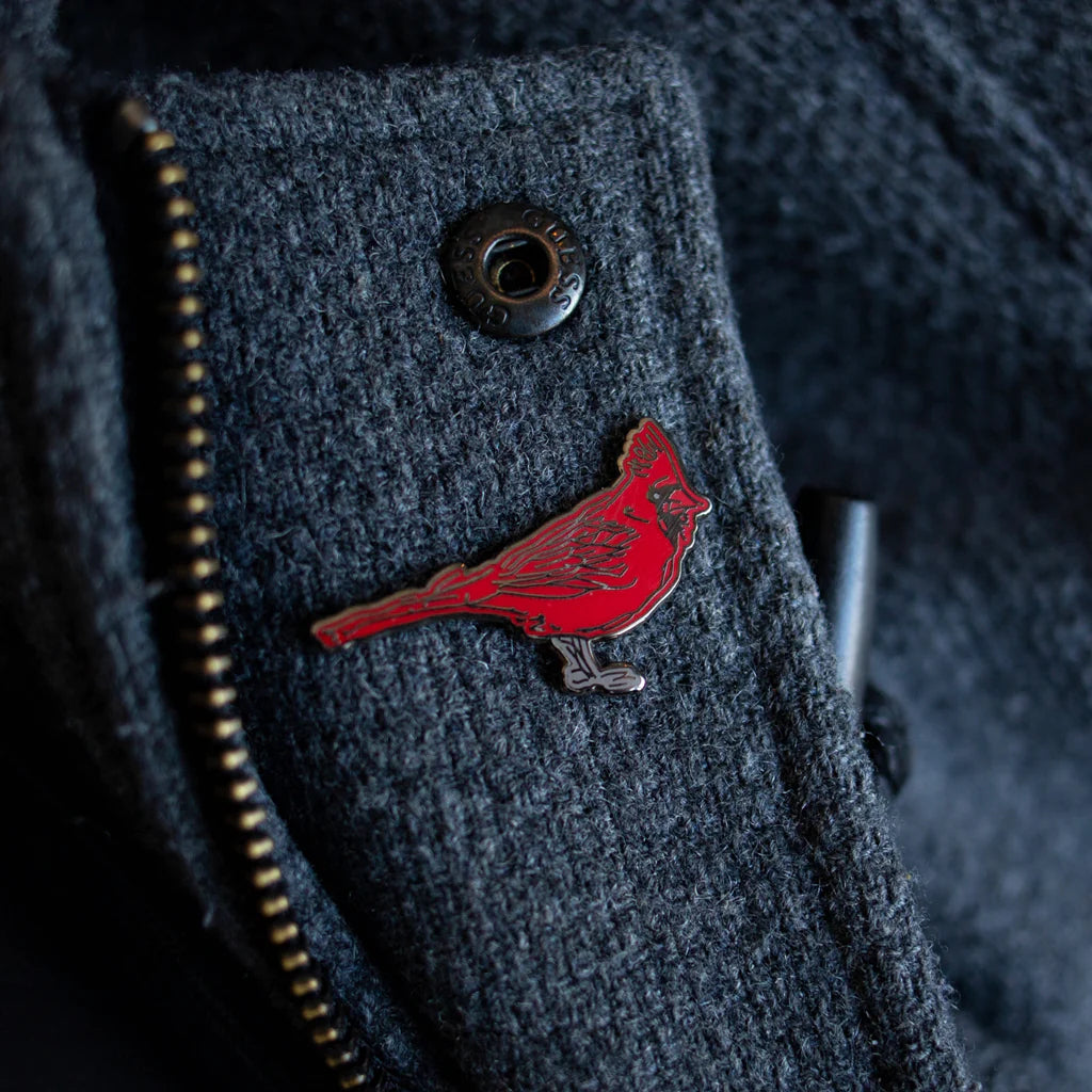 'Never Give Up' Red Cardinal Pin